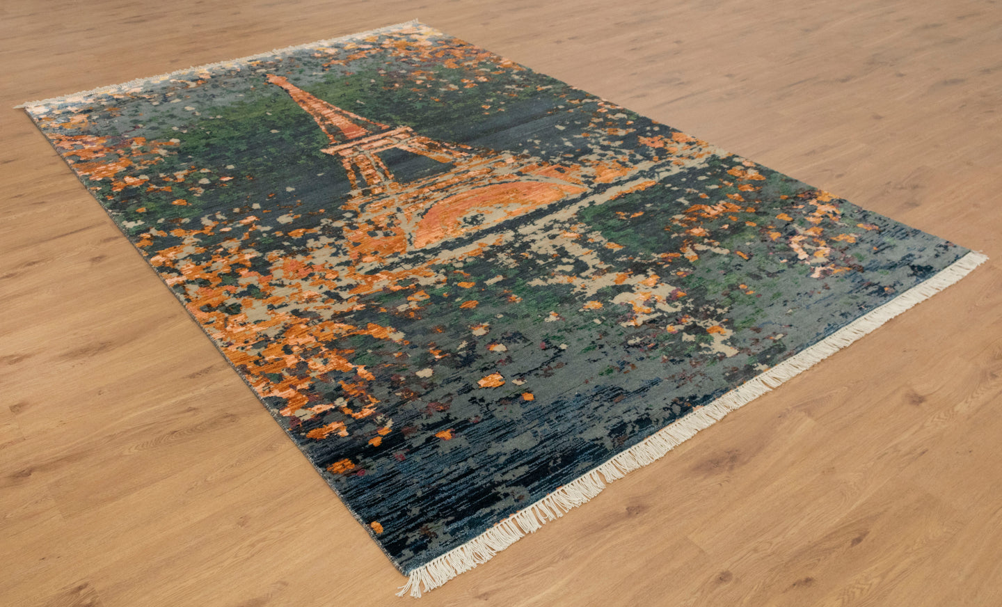 6x9 Buy Eiffel Tower Handmade Woolen Carpet | Rugs Online London